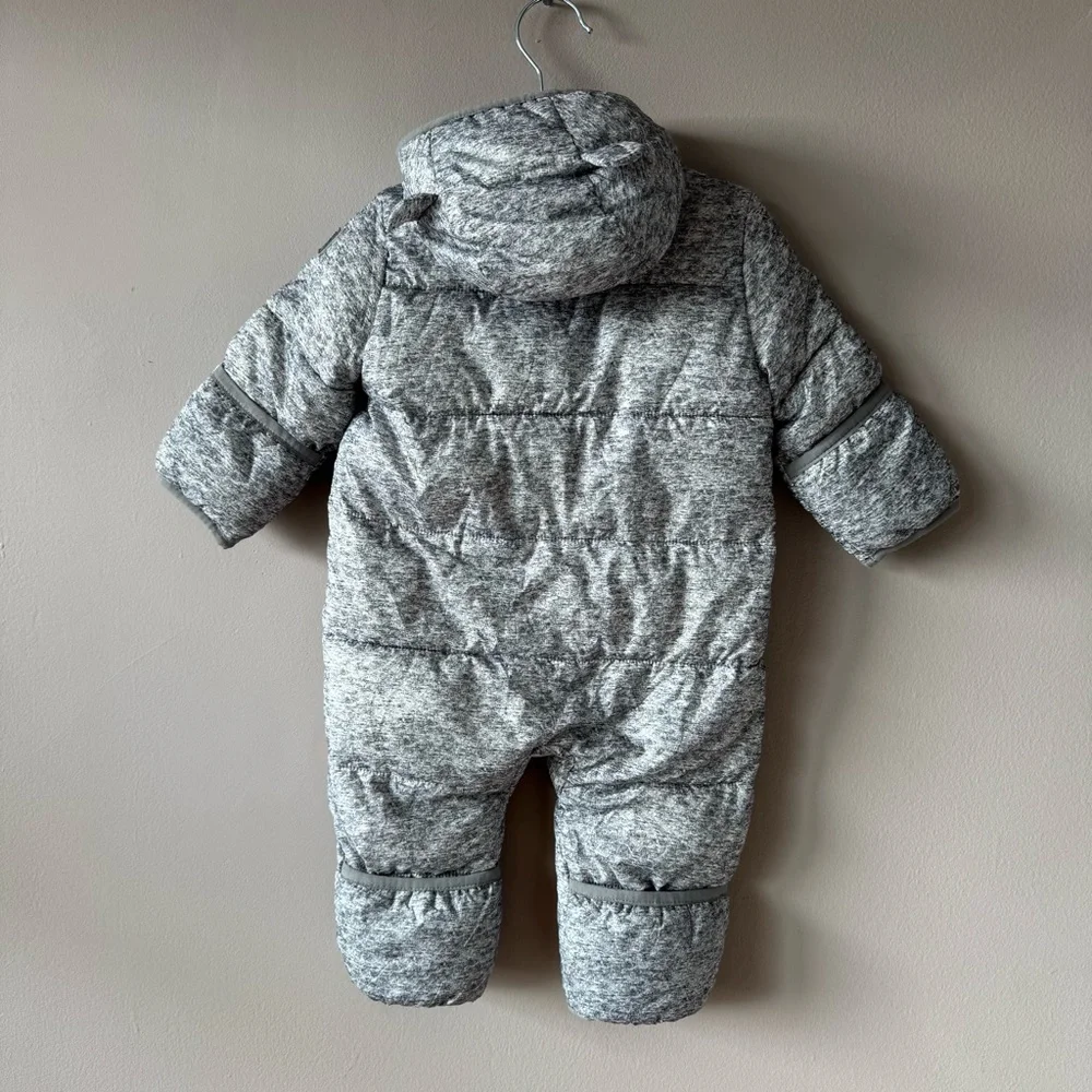 Gap Baby Gray Fleece Lined Puffer Footed Pram Bunting Outerwear‎ Suit 0-6 months